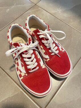 Vans Old Skool Red Checkerboard Sneakers